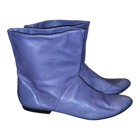Q Giorgio Vintage Purple Leather Boots Sz 8.5/9 - Picture 1 of 6